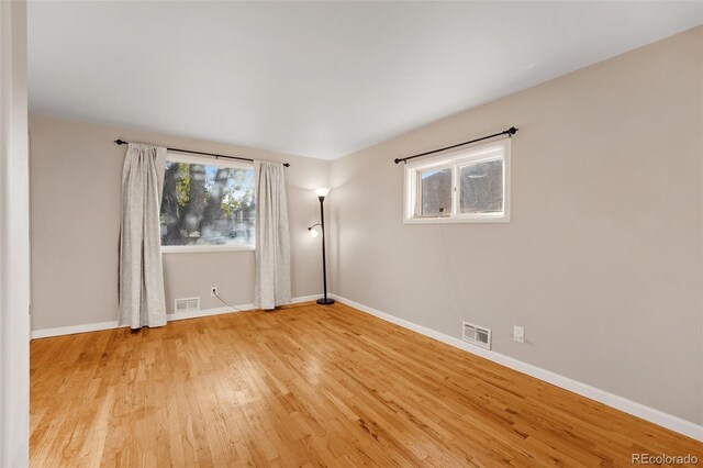 empty room featuring light hardwood / wood-style flooring