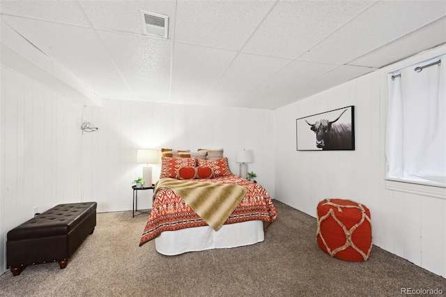 5875 W Asbury Pl, Lakewood, CO 80227 - carpeted bedroom with a drop ceiling and visible vents