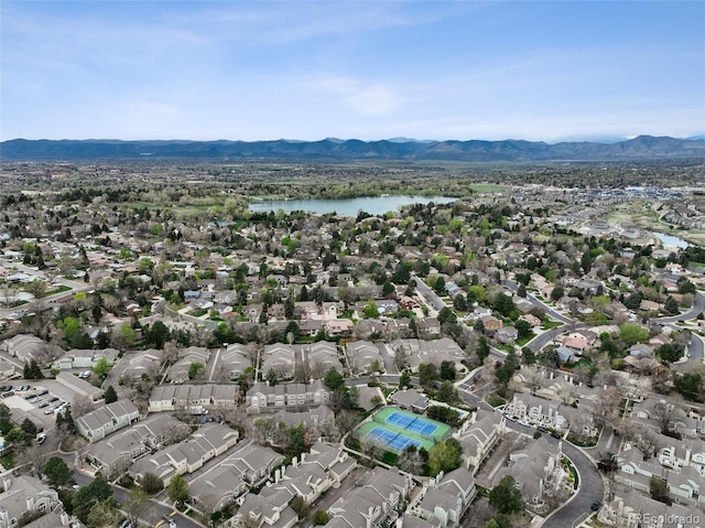 5875 W Asbury Pl, Lakewood, CO 80227 - birds eye view of property featuring a residential view and a water and mountain view