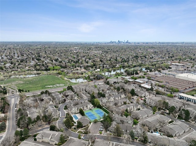 5875 W Asbury Pl, Lakewood, CO 80227 - bird's eye view featuring a residential view and a water view