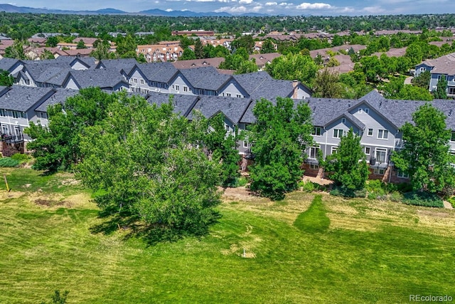 2943 W Riverwalk Cir Unit I, Littleton, CO 80123 - aerial view of residential area featuring a mountainous background