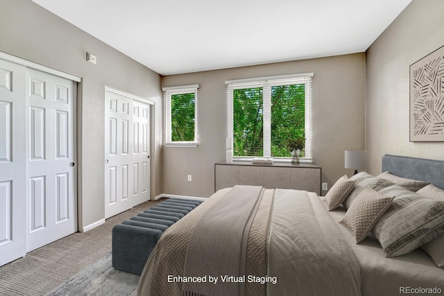 2943 W Riverwalk Cir Unit I, Littleton, CO 80123 - carpeted bedroom featuring multiple closets and baseboards