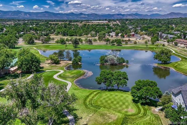 2943 W Riverwalk Cir Unit I, Littleton, CO 80123 - aerial view of a water and mountain view and a golf club