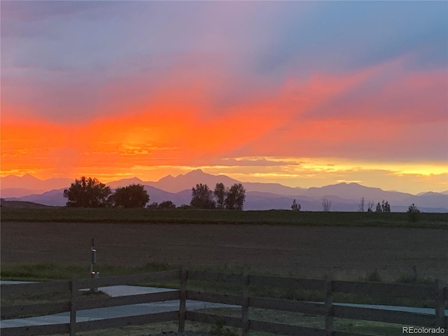 property view of mountains with a rural view