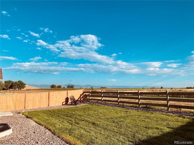 view of yard featuring a fenced backyard