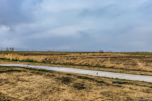 view of yard with a rural view