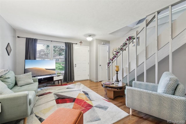 living room featuring light hardwood / wood-style flooring