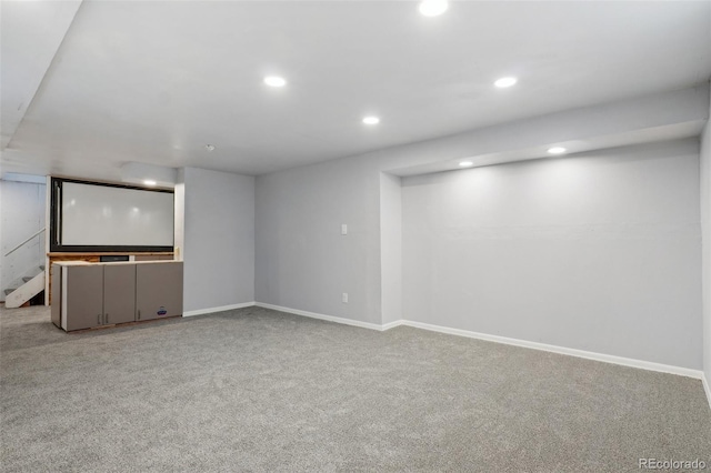8732 W Arbor Ave, Littleton, CO 80123 - finished below grade area with recessed lighting and carpet floors