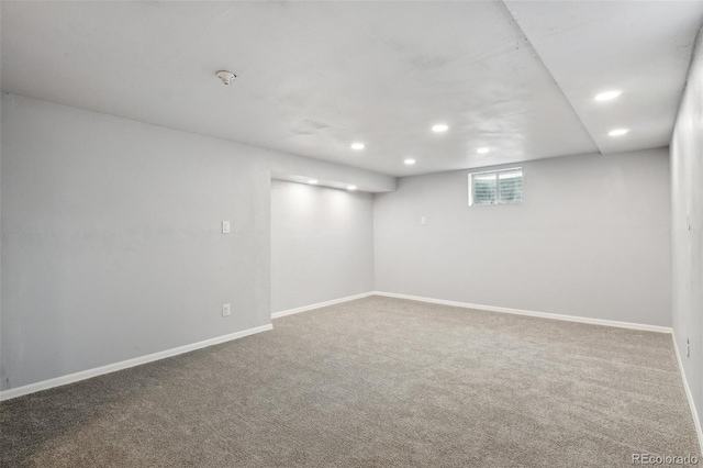 8732 W Arbor Ave, Littleton, CO 80123 - below grade area with recessed lighting and carpet flooring