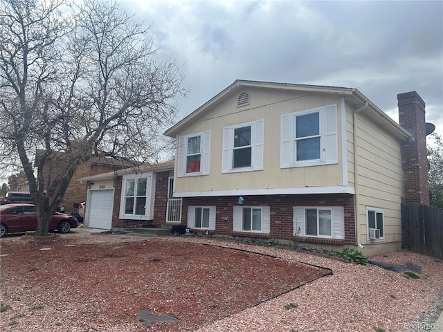 tri-level home with a garage