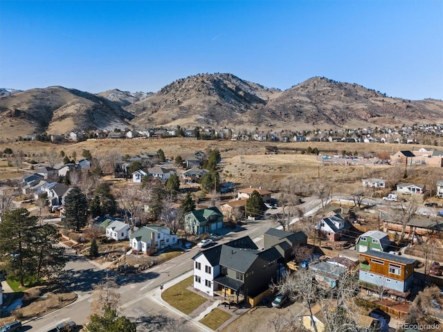 aerial view with a mountain view