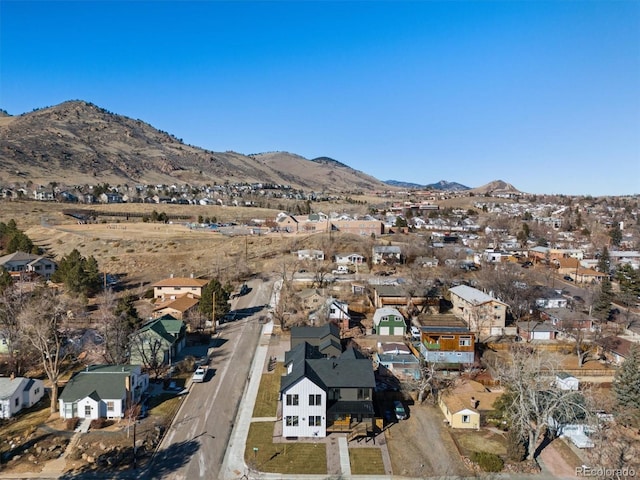 aerial view featuring a mountain view