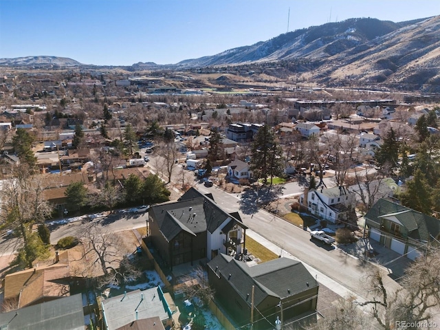 bird's eye view featuring a mountain view