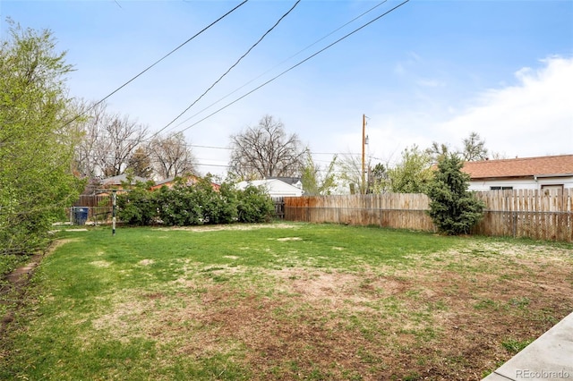 view of yard with fence