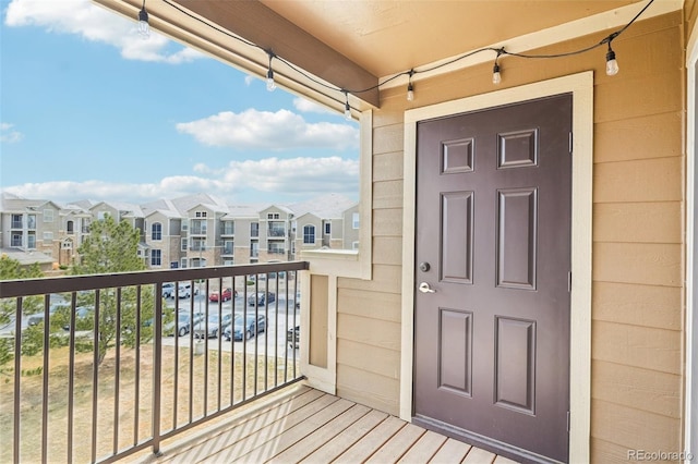 balcony with a residential view