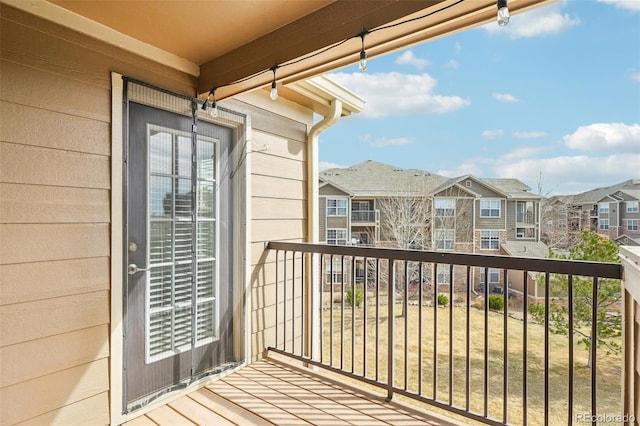 balcony with a residential view