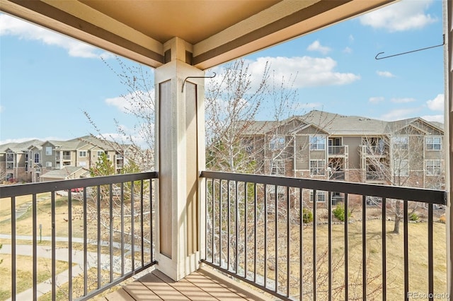 balcony featuring a residential view