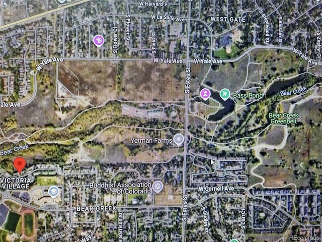 9771 W Cornell Pl, Lakewood, CO 80227 - aerial overview of property's location