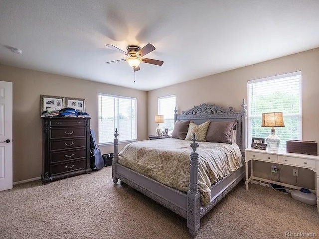7053 Leopard Dr, Littleton, CO 80124 - bedroom featuring light carpet and ceiling fan