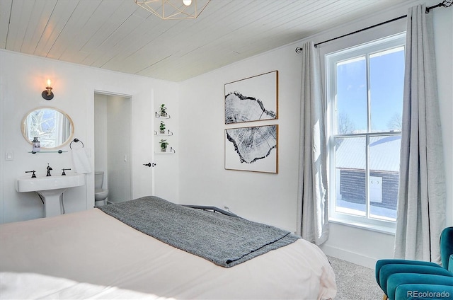 129 Lang St, Twin Lakes, CO 81251 - bedroom featuring carpet flooring and wooden ceiling
