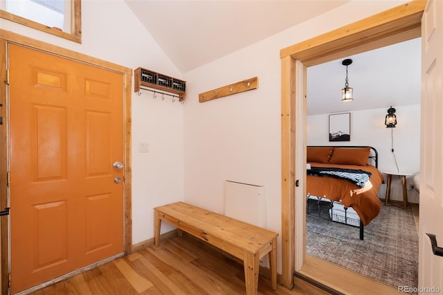 129 Lang St, Twin Lakes, CO 81251 - mudroom featuring light wood finished floors and lofted ceiling