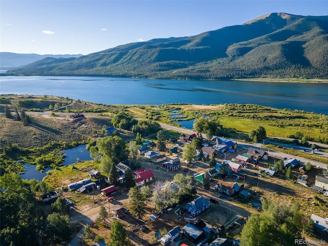 129 Lang St, Twin Lakes, CO 81251 - aerial view of property and surrounding area featuring a water and mountain view