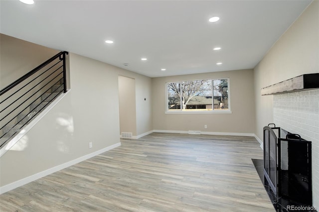 living room featuring light hardwood / wood-style floors