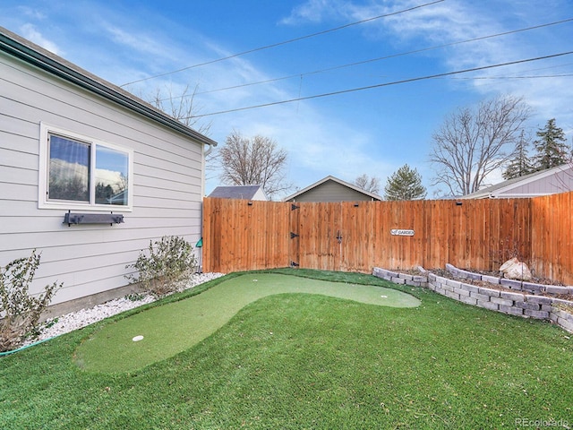 view of yard with fence