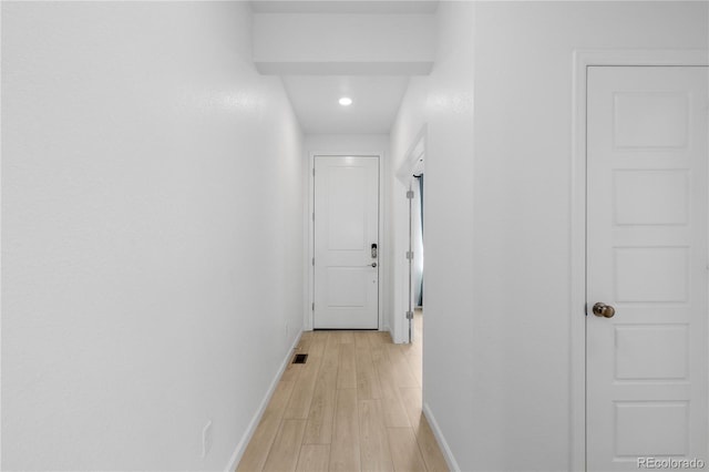 13446 Amber Sky St, Parker, CO 80134 - hallway with baseboards, light wood finished floors, and recessed lighting