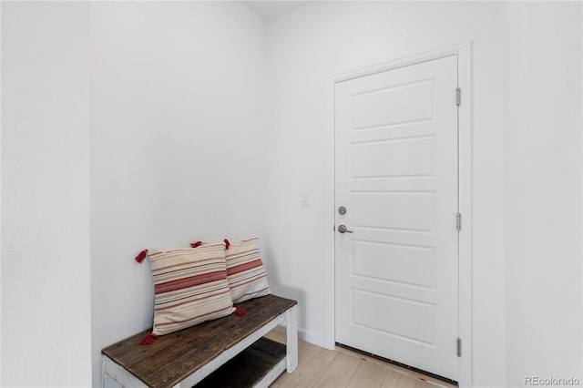 13446 Amber Sky St, Parker, CO 80134 - mudroom featuring light wood finished floors and baseboards