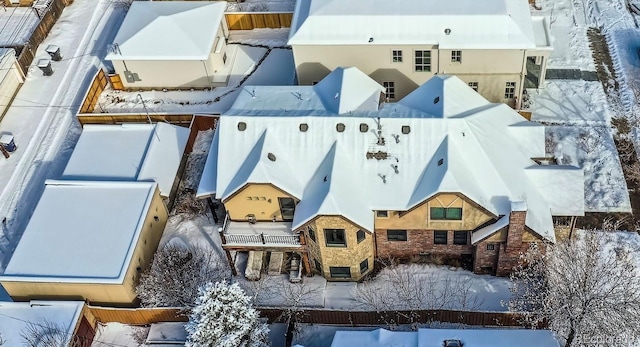 view of snowy aerial view