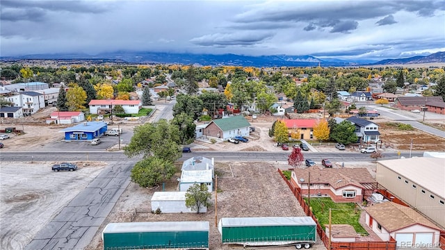 aerial view featuring a mountain view