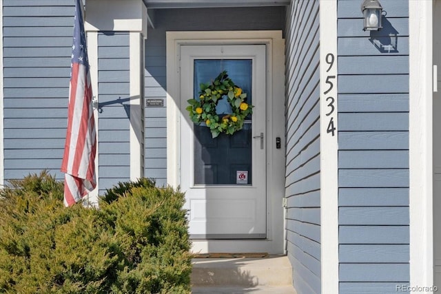 view of doorway to property