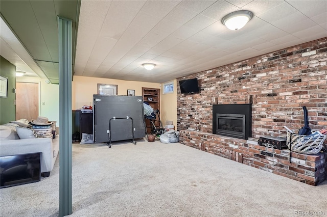 7005 S Ash Cir, Centennial, CO 80122 - living room with a fireplace and carpet floors