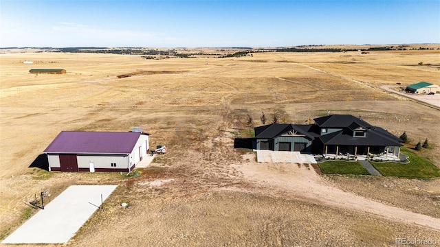 aerial view with a rural view