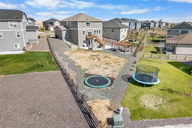 exterior space featuring a trampoline