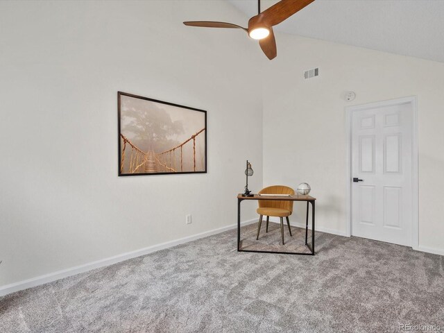 7379 S Gore Range Rd Unit 304, Littleton, CO 80127 - office space featuring carpet, ceiling fan, and high vaulted ceiling