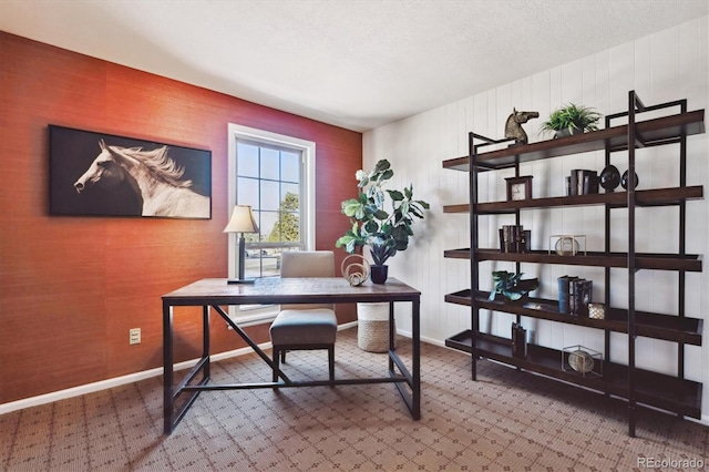 office featuring a textured ceiling