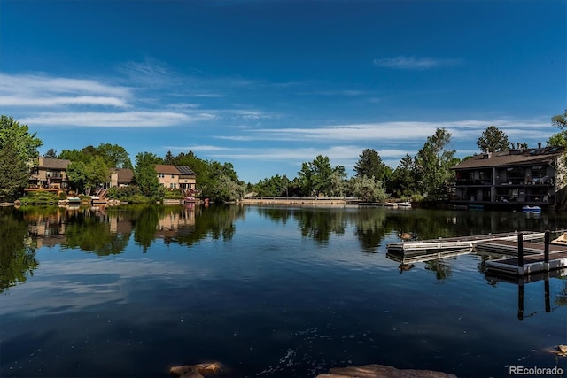 water view featuring a boat dock