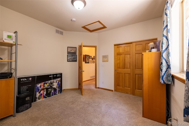 6752 S Columbine Rd, Evergreen, CO 80439 - carpeted office space featuring attic access and baseboards