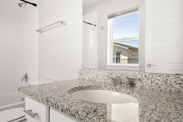 12714 E Dickenson Ave, Aurora, CO 80014 - bathroom featuring vanity and shower / bath combination with curtain