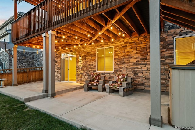 view of patio with fence