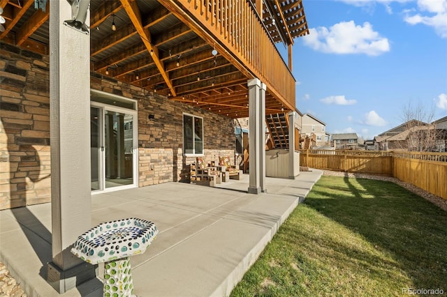 view of patio with a fenced backyard