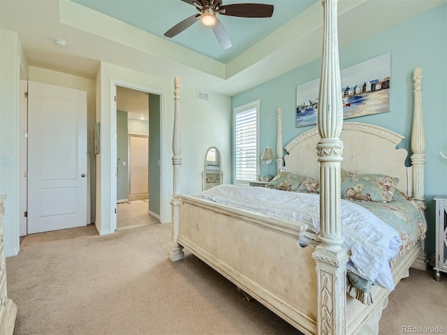 15347 Quince Cir, Thornton, CO 80602 - carpeted bedroom with ceiling fan, baseboards, and ensuite bath