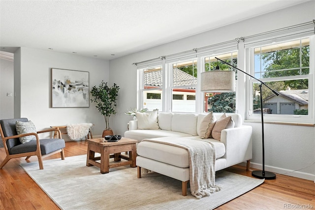 3608 S Newport Way, Denver, CO 80237 - living room featuring wood finished floors and healthy amount of natural light