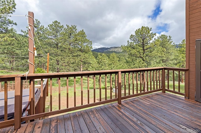 181 Sawmill Rd, Loveland, CO 80537 - wooden terrace with a forest view