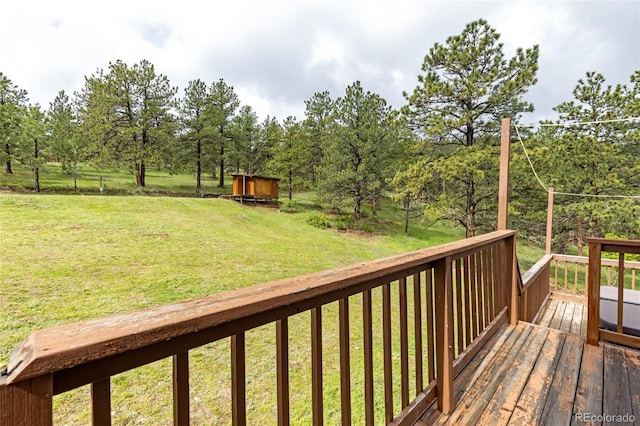 181 Sawmill Rd, Loveland, CO 80537 - wooden terrace with a lawn