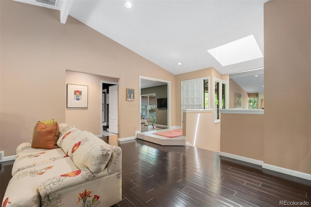 2601 S Quebec St Unit 11, Denver, CO 80231 - living room with a skylight, wood finished floors, healthy amount of natural light, and recessed lighting