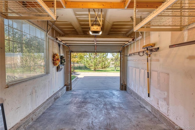 garage featuring a garage door opener