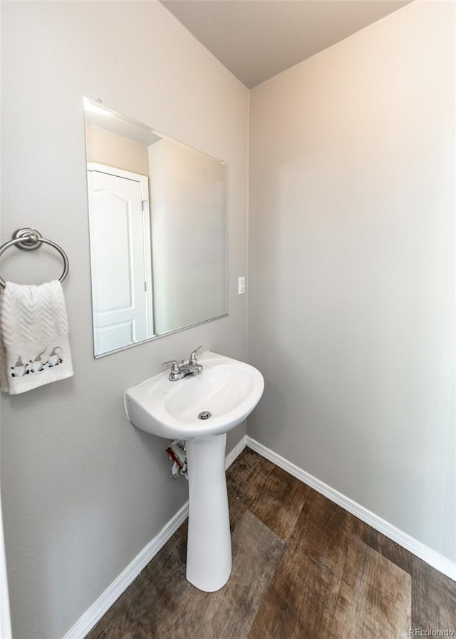 bathroom featuring hardwood / wood-style floors